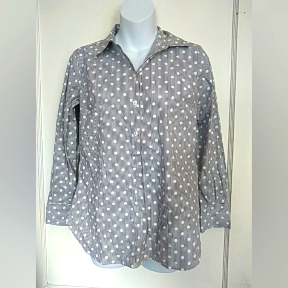 🛍️ BUNDLE ONLY 🛍️ANN TAYLOR PETITE LADIES BLK/WHITE STRIPED & POLKA DO